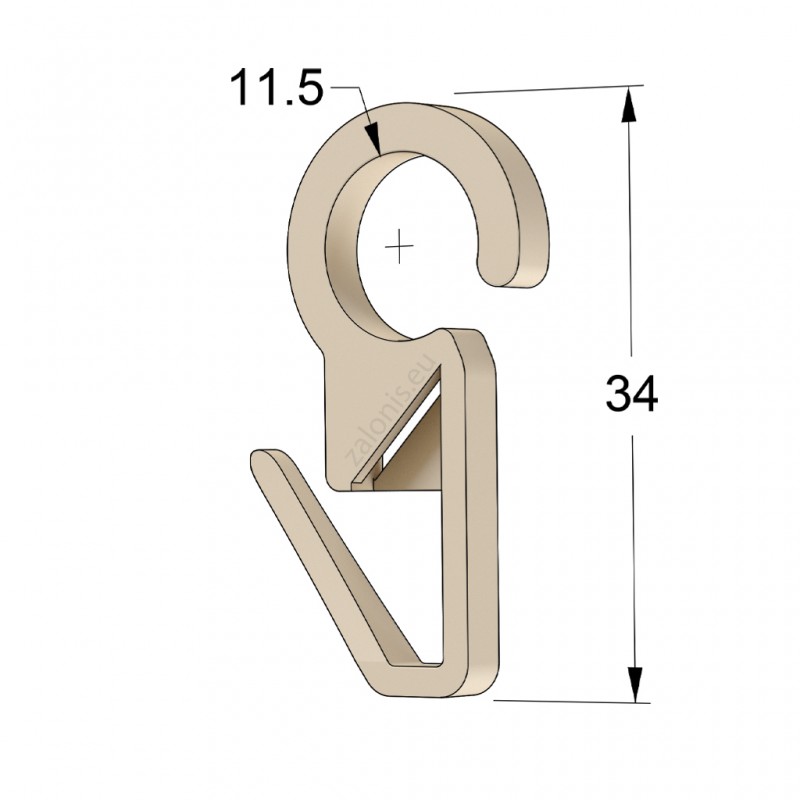 CURTAIN RAIL RING CLIP D.35 D.28 D.23 / NATURAL